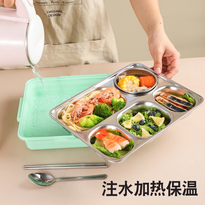 304ステンレス分格弁当箱保温弁当箱二重断熱弁当箱学生食堂携帯加熱弁当箱|undefined
