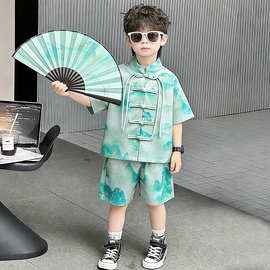男童汉服夏季薄改良唐宋宝宝夏日套装新中式儿童中国古风传统唐装