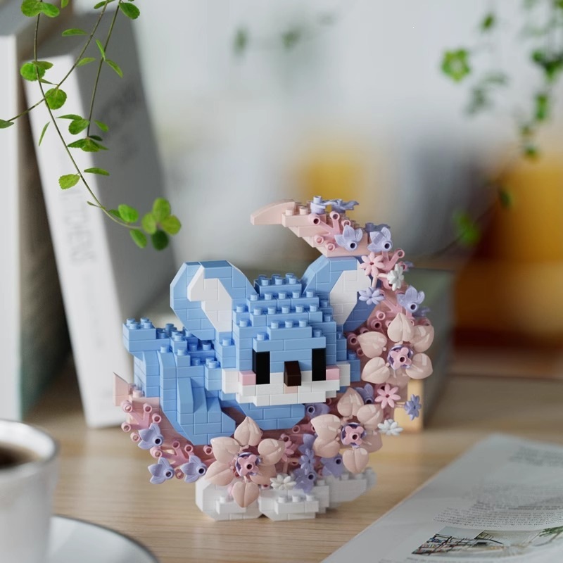 Chao Le Chuang 7345 - 7348 flores interestelares arco iris ramo de flores ensamblaje bloques de construcción juguetes para niños niñas rompecabezas adornos