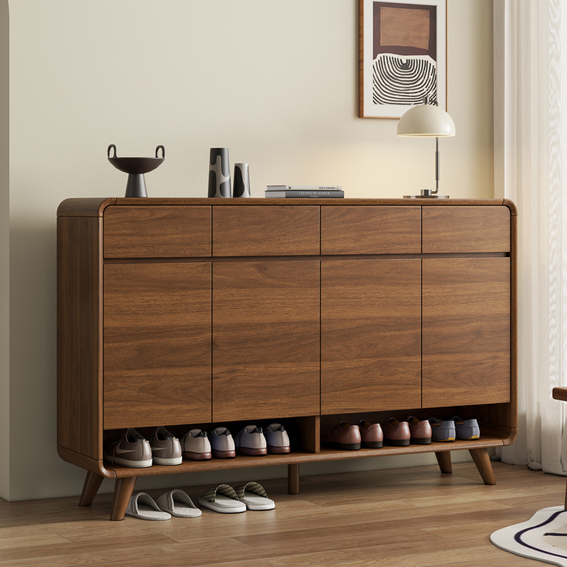 2025鞋柜家用门口实木腿入户玄关大容量室内收纳柜大容量收纳储物