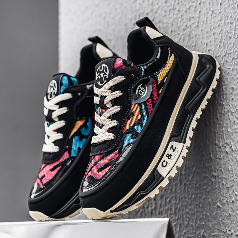 2026 весенняя новая мужская обувь, японская и корейская повседневная обувь, мужские туфли в европейском стиле на толстой подошве, дорожная обувь, дропшиппинг