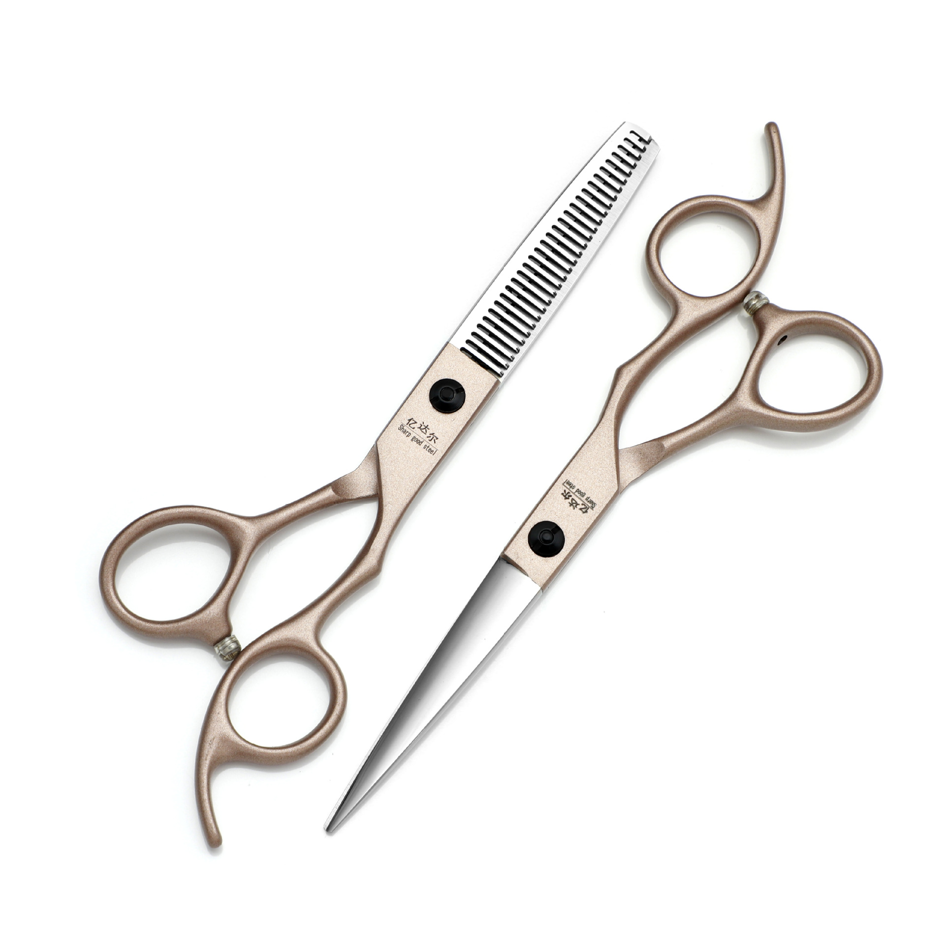 Spot semi-oro rosa estilista de 6 pulgadas tijeras profesionales corte de pelo tijeras para peluquería manga de tijeras decoración del cabello