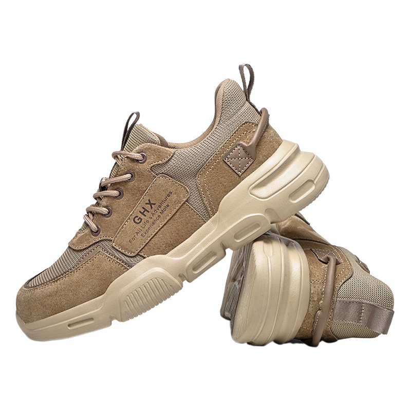 Zapatos de seguridad para hombres, protección laboral, anti-aplastamiento, anti-pinchazos, transpirables, para obras de construcción, suelas de Kevlar