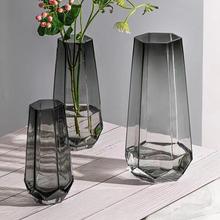感ins风轻奢小花瓶创意高颜值客厅透明水养鲜花插花玻璃花瓶