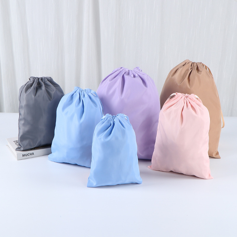 Bolsillo de cuerda de color sólido personalizado joyería bolsas de embalaje zapatos ropa cuerda de tracción bolsa de almacenamiento impermeable logotipo