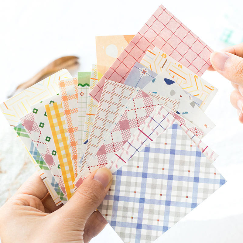 半糖五分甘いレトロなタイル素材韓系軽手帳diy装飾無粘り打底付箋背景紙|undefined