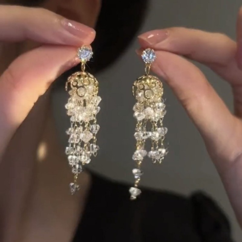 10# silver needle-gold-tassel (real gold plating)