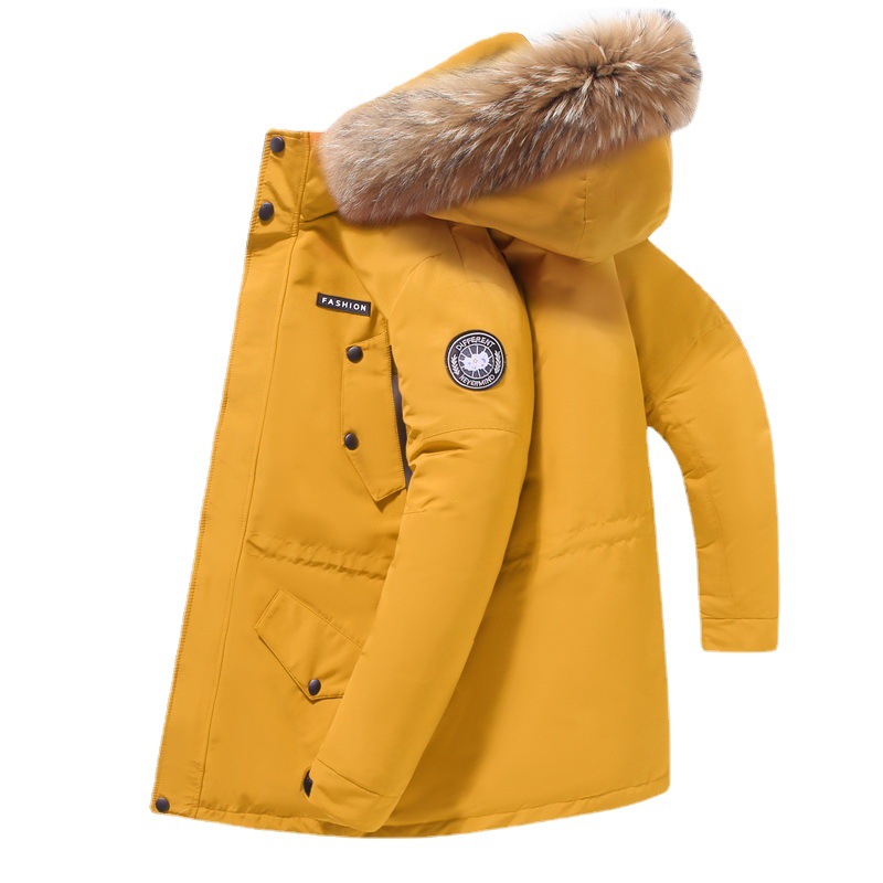 (2개) [대외 무역 국경] 방한복 남성 중장 모피 칼라 겨울 남자 멀티포켓 두꺼운 따뜻한 후드 겨울 의류