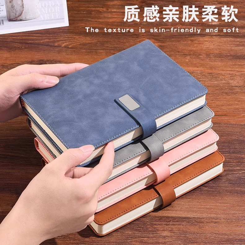 a5 notebook custom logo lettering thickened pu leather notepad office meeting record notebook business notebook
