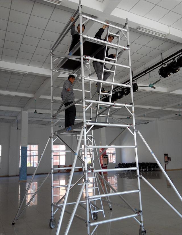 创笙custom款可移动脚手架 铝合金带梯果园农场佛山厂家双宽斜爬