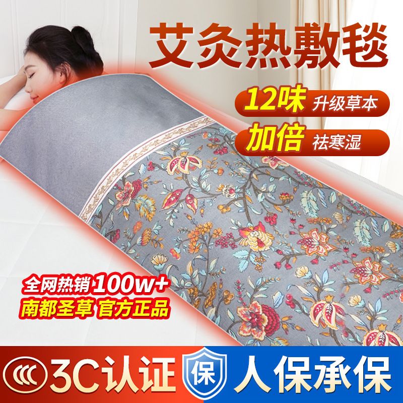 Nandu Shengcao 本店 正規品 よもぎ温湿布ブランケット お灸パック 電気加熱 よもぎハーブマットレス 全身用|undefined