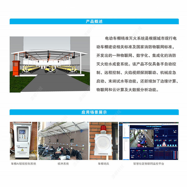 Electric bicycle shed fire extinguishing system Fire hydrant spray…