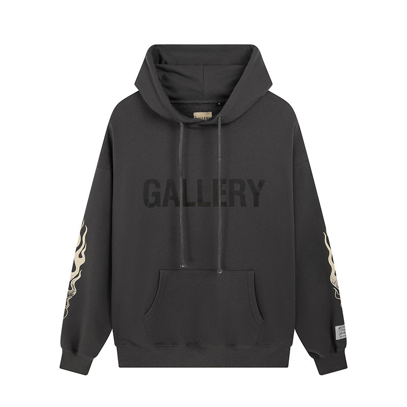 高品質galleryアルファベットロゴプリントレトロフード付き女性カップル服大きいサイズパーカー|undefined