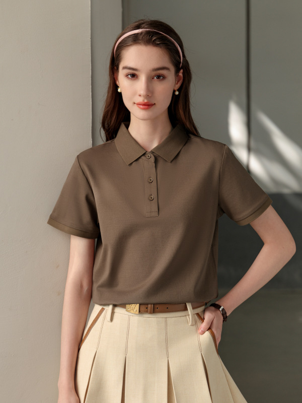 Verano nueva camisa polo 80 225 g 7A antibacteriana tres hilos seda larga camisa de algodón de manga corta LOGO personalizado