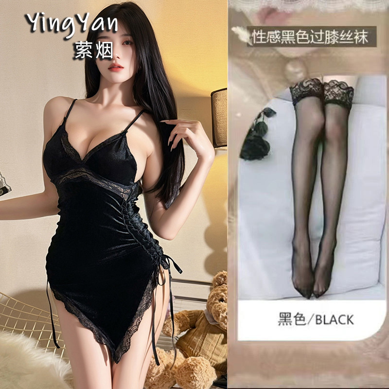 0834 블랙 + 블랙 스타킹