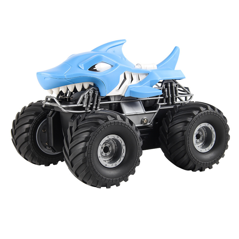 2.4G control remoto carro de acrobacias de dinosaurios anfibios con inyección automática de agua de chorro de agua de control remoto único juguete de tiburón
