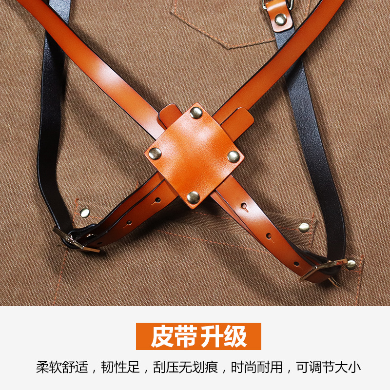 Comercio exterior transfronterizo delantal de lona gruesa moderna minimalista cafetería Barber ropa de trabajo delantal de cocina para el hogar al por mayor