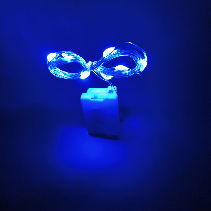 65000810 led铜线小白盒灯串-1米10灯 蓝色