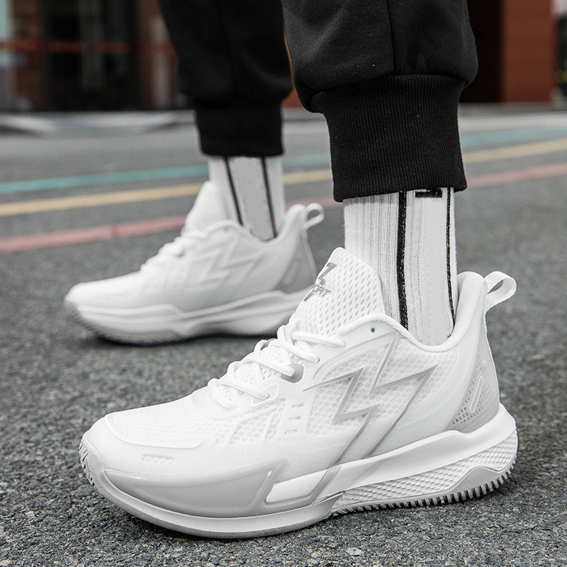 Blitz 8 Cushioning White Basketball Shoes for Men and Women, Student Blade 5 Practical High School Entrance Examination Breathable Sports Shoes Blitz 8 Cushioning White Basketball Shoes for Men and Women, Student Blade 5 Practical High School Entrance Examination Breathable Sports Shoes