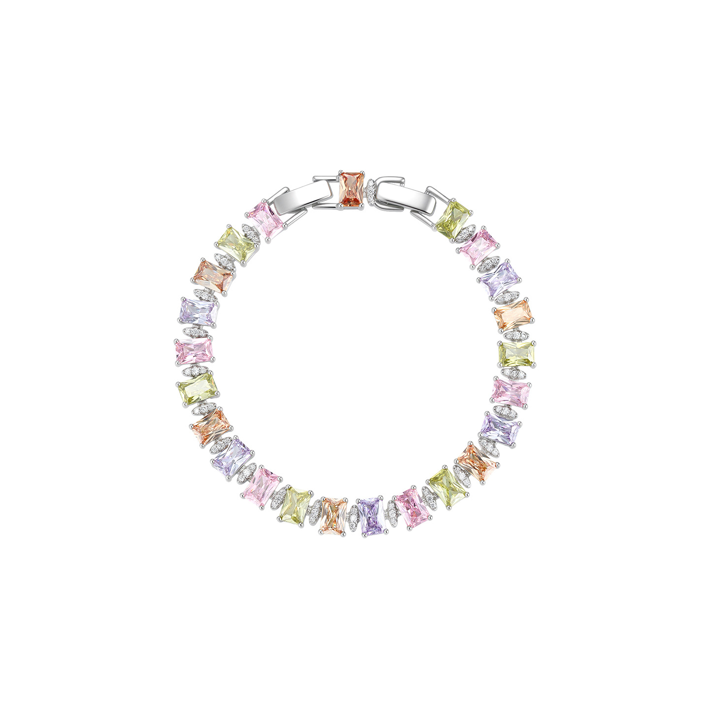 Pulsera Cuadrada con Diamantes de Aleación de Cobre, Galvanizada, para Mujeres image 6