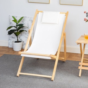 Factory Wholesale Outdoor Beach Chair Solid Wood Folding Leisure Chair Adult Chair Lunch Rest Chair Canvas Chair Balcony Chair