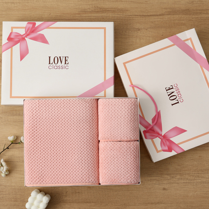 Towel and Bath Towel Gift Box Set, Store Opening Gift, Member Benefits, Three-Piece Souvenir Gift Set, Wedding Souvenir Gift