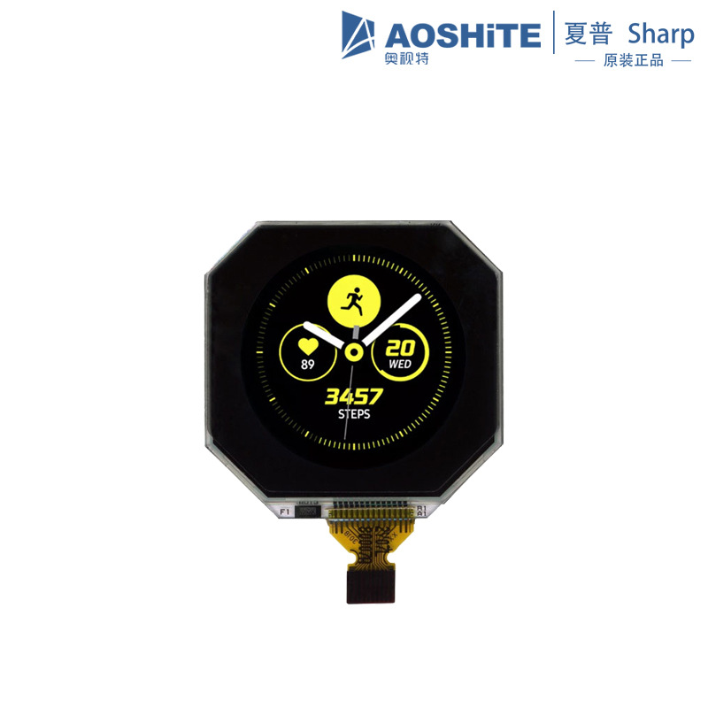 LS010B7DH01夏普1寸圆形显示屏 128×128低功耗手表智能穿戴mip屏