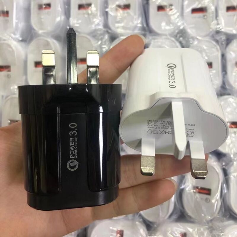 Cross-border wholesale charging head British standard fast charging 18W plug for Apple Huawei Samsung mobile phone usb charger head Cross-border wholesale charging head British standard fast charging 18W plug for Apple Huawei Samsung mobile phone usb charger head