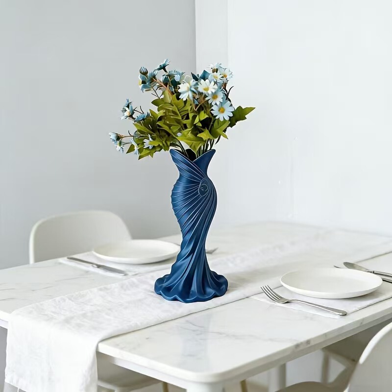 Cross-Border New Product Hot-Selling 3D Dress-Shaped Vase Ornament, High-End Craftsmanship, 1 Piece, Exquisite Modern Flower Arrangement Art
