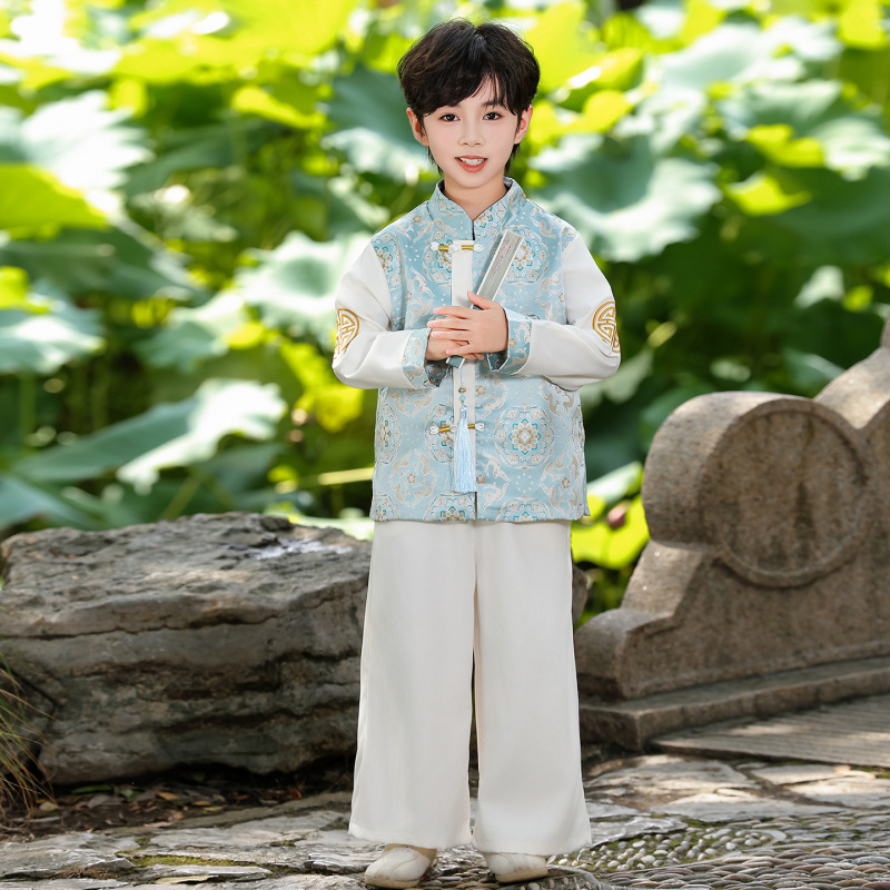 男童汉服套装新款童装中国风唐装套装中式立领儿童三套装一件代发|undefined