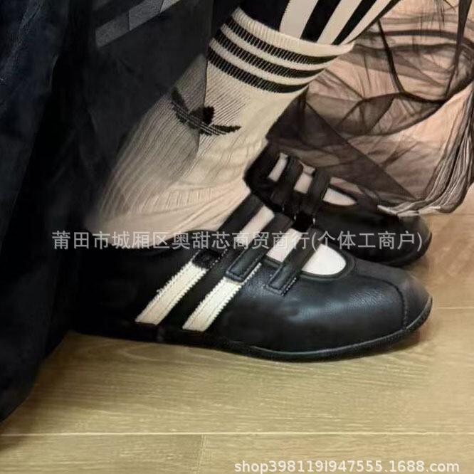 Adianfu Mary Jane Training Shoes for Women, New Spring Model, Genuine Leather, Velcro Sports Casual Sneakers