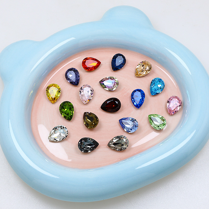 東州クリスタル水滴型尖底ダイヤモンドDIY装飾アクセサリー18*13MMガラスダイヤモンド衣料品靴バッグ用超輝き異形ダイヤモンド|undefined