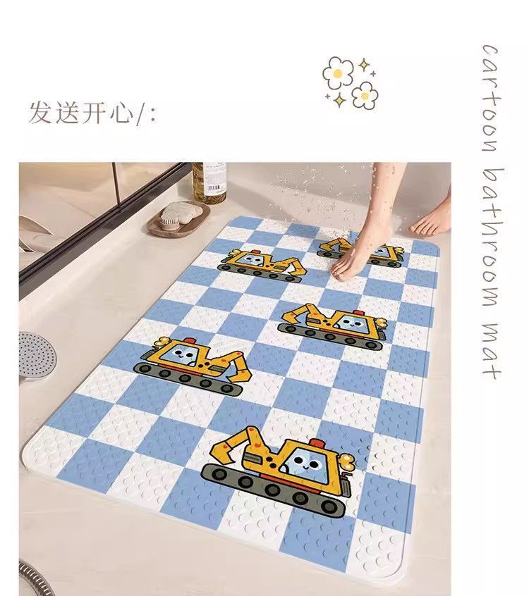 Bathroom anti-slip mat for children, shower room baby bath anti-fall waterproof mat, toilet bathroom suction cup foot mat