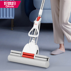 Good Wife - Grey Rubber Sponge Mop Household Floor Wood Sponge Mop One-Sweep Clean Double Drain Floor Mop