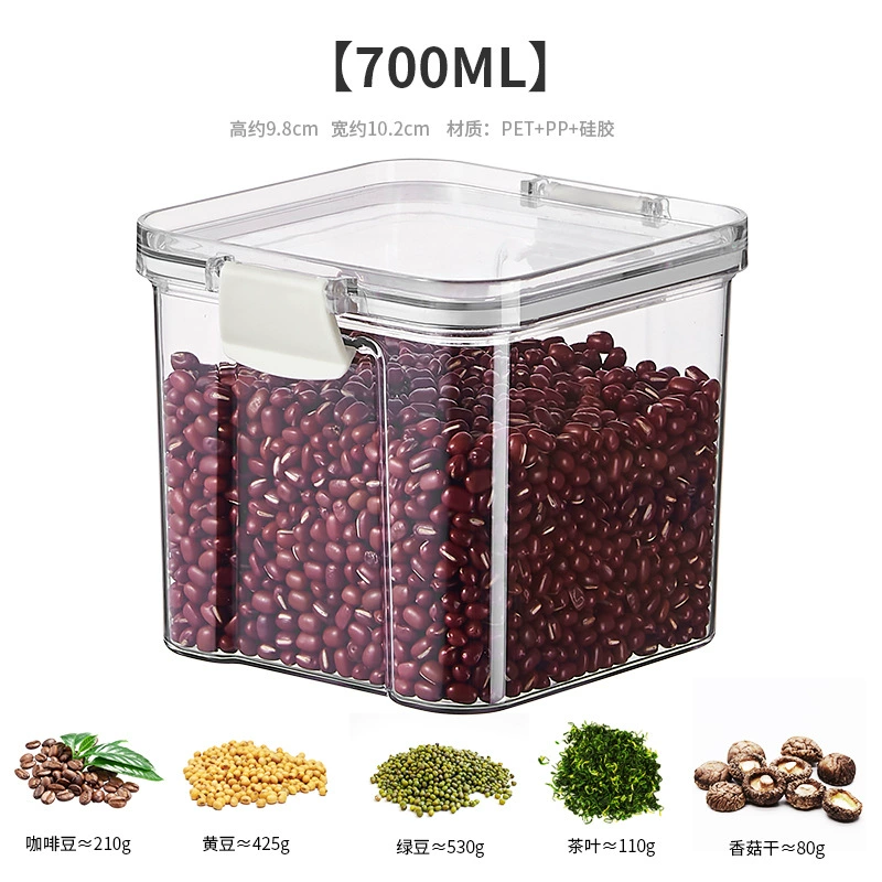 Sealing tank with lid food -grade PET bottle plastic transparent tea nuts snack snack grain storage tank can