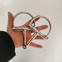 两节D型马嚼子转动笼头口弦马术用品304不锈钢衔铁管可马具其他