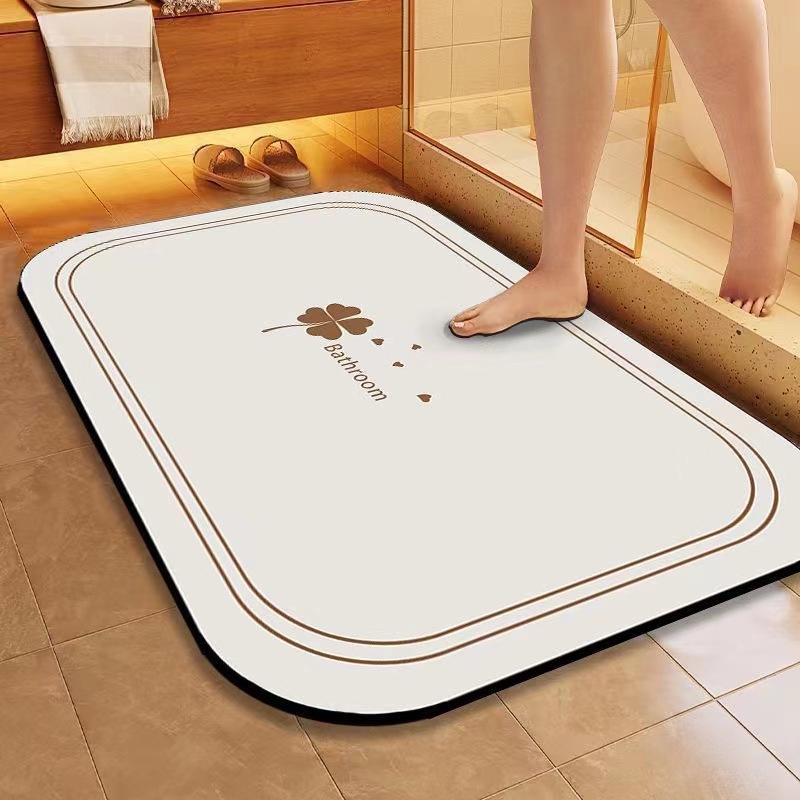 Bathroom Diatomaceous Earth Water Absorbent Toilet Entrance Floor Non-Slip Foot Mat_voghion.com