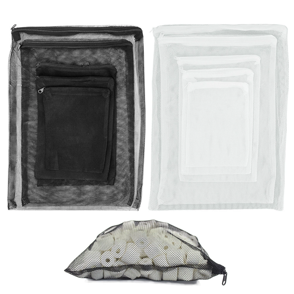 Аквариальный аквариум фильтр-фильтр мешок Фильтр Материал Фильтр Материал Мешок Молния Сетчатый мешок Фильтр Материал для хранения мешок Сетчатый мешок