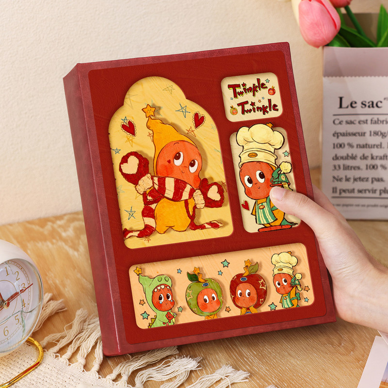 Star People Leather Small Photo Album Commemorative Book 5-Inch 6-Inch Couple Baby Photo Storage Album 5inch Family Photo Collection