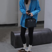 高端品质半蜡线荔枝纹togo头层牛皮铂金包通勤锁扣手提包真皮女包