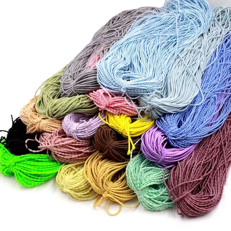 外贸头绳原材料小结豆2mm发圈材料高弹力松紧绳头绳皮筋材料91米