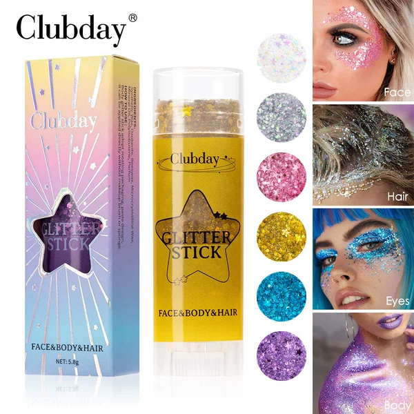Clubday Stage Party Eyeshadow Makeup Glitter Stick Lip and Cheek Dual-Use Single-Color Gel Body Glitter Makeup