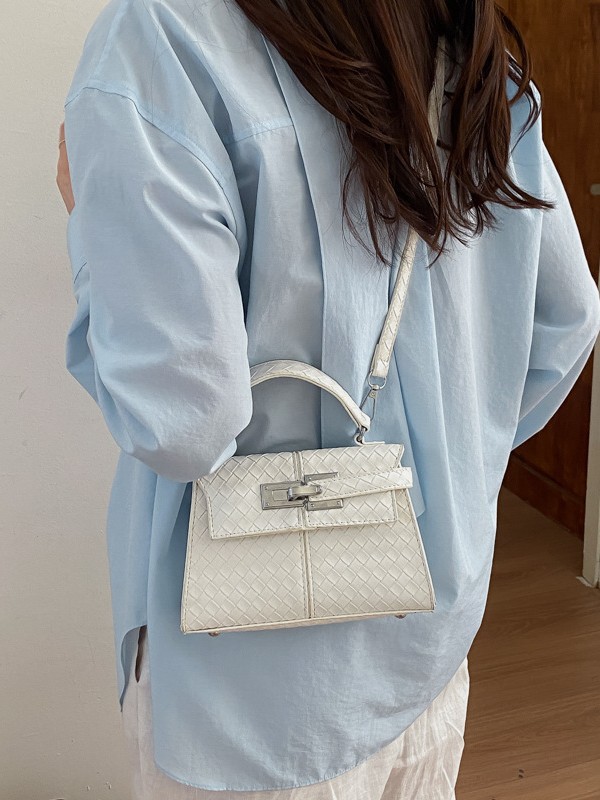 Nuevo bolso de tejido de mujeres de comercio exterior de textura de moda bolso cuadrado de tendencia transfronteriza Kelly bolso de alta calidad bolso de mochila