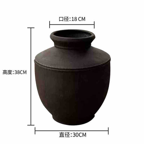 New Chinese Style Pottery Pot, Antique Style Ceramic Vase, Flower Arrangement Ornaments, High-End Niche Home Decoration Hydroponic Flower Device