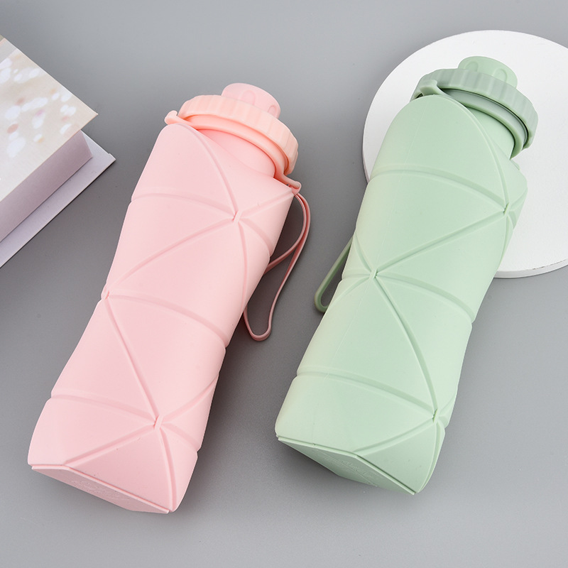 Creative silicone water cup foldable cup portable retractable temperature-resistant travel outdoor camping cup sports water bottle
