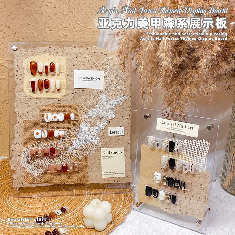 亚克力美甲款式展示板穿戴甲作品打版甲油胶色卡DIY素材工具展架