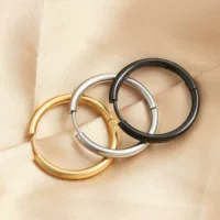 Серьги из нержавеющей стали для мужчин и женщин, золото 750 пробы, простой и элегантный дизайн