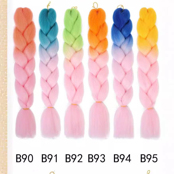 Chemical fiber big braid high temperature silk dirty braid color gradient boxing braid big thick braid jombobraidhair