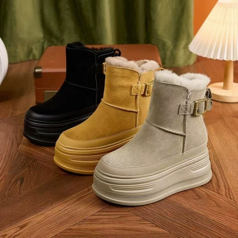 Martens, warm high shoes platform, winter low boots