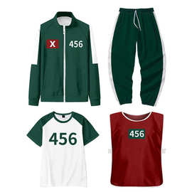 第三季 布格濑之鱼 外套卫衣+长裤+短袖+背心  四件套装  深绿色